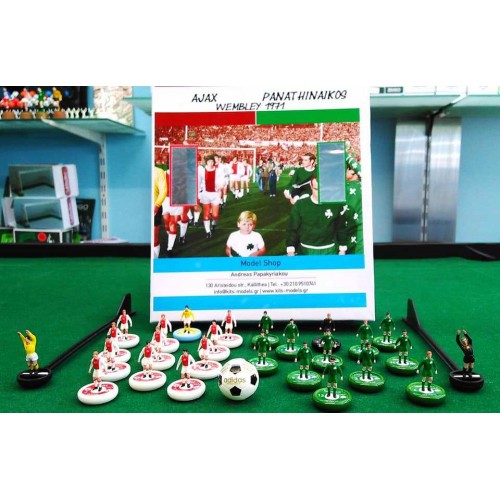 Subbuteo Andrew Table Soccer Set Ajax Panathinaikos  Champions Cup Final 1971 on WSB Professional bases